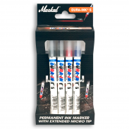 Маркер со сверхтонким удлиненным наконечником Dura-Ink®5 - 2 х чёрный + красный + синий (1 мм)