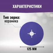Фибровый диск BORA 9 P120 125 мм DEERFOS