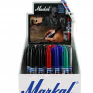 Маркер с тонким наконечником Dura-Ink® 15 в дисплее - 8 х красный + 20 х чёрный + 8 синий + 4 зелёный + 4 х серебристый (1,5 мм)