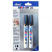Маркер с металлическим корпусом и клиновидным наконечником Dura-Ink® 25 - 2 х чёрный (3-6 мм)